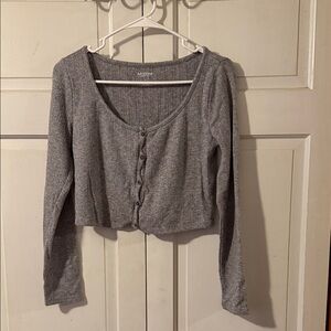 Wild Fable Heather Gray Button-Down Sweater